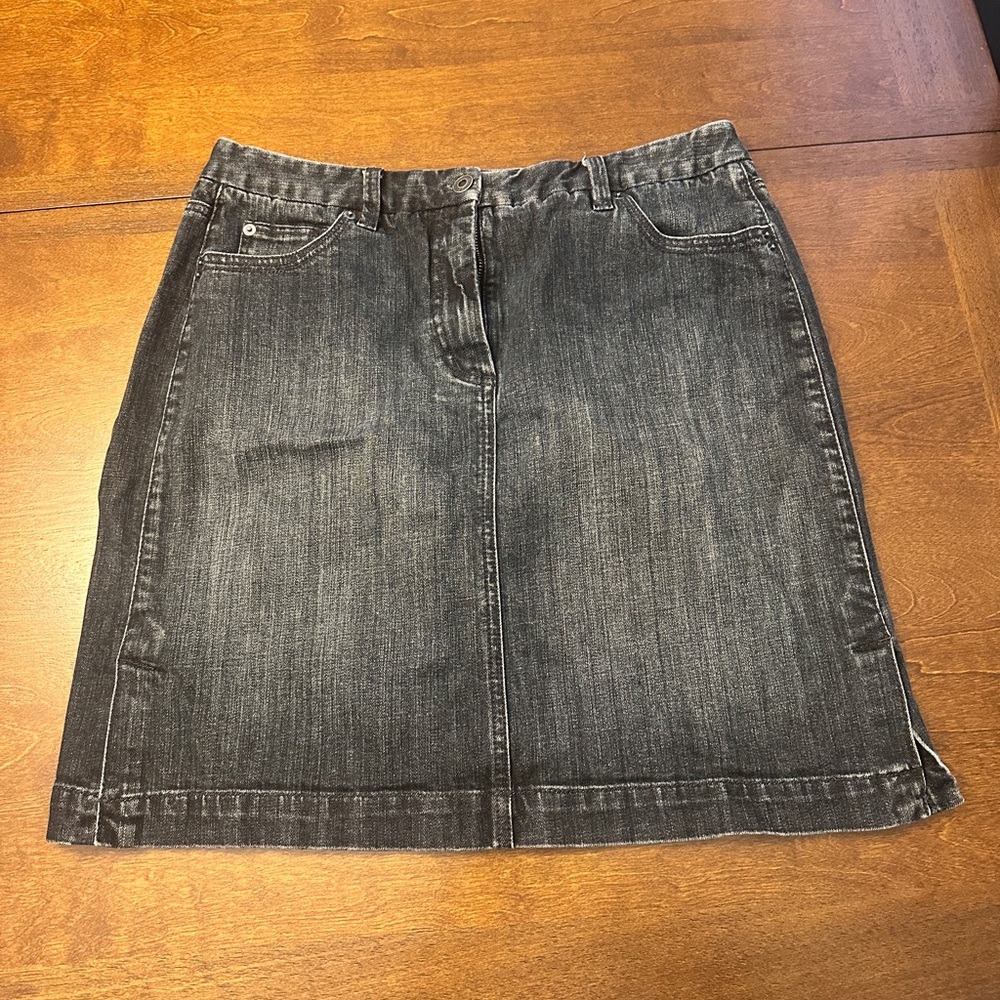 Talbots Black Denim Skirt